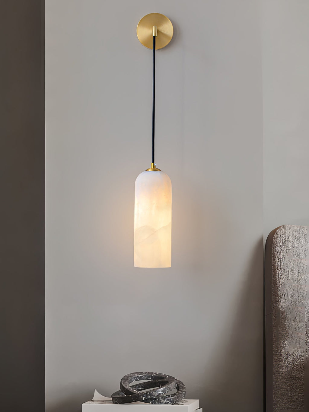Lorrengrove Alabaster Wall Light-Moonnatur