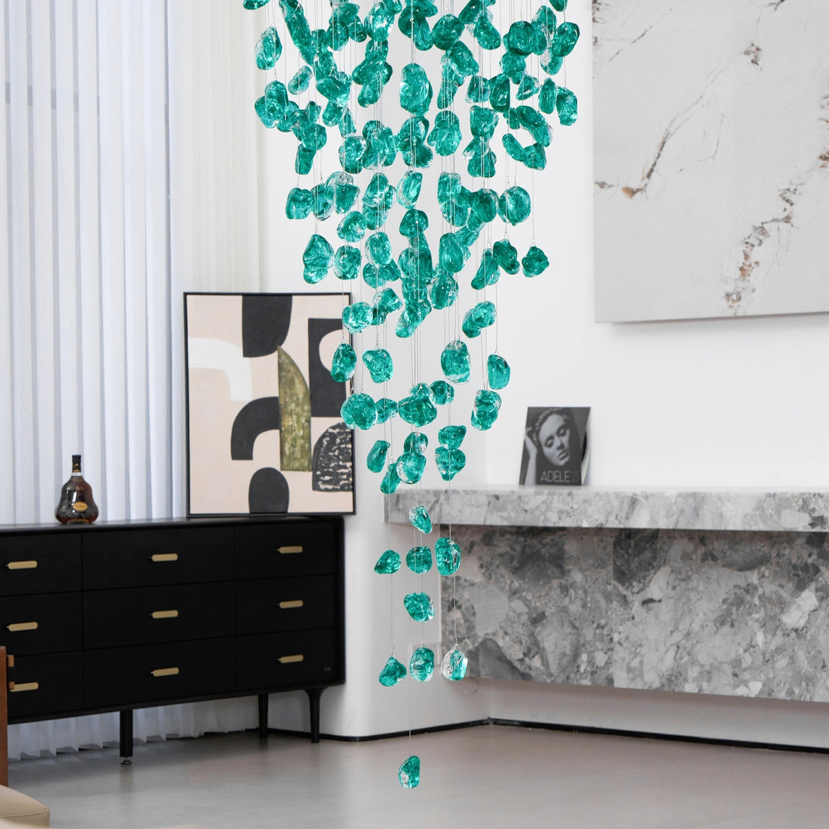Qerise Glass Chandelier-Moonnatur