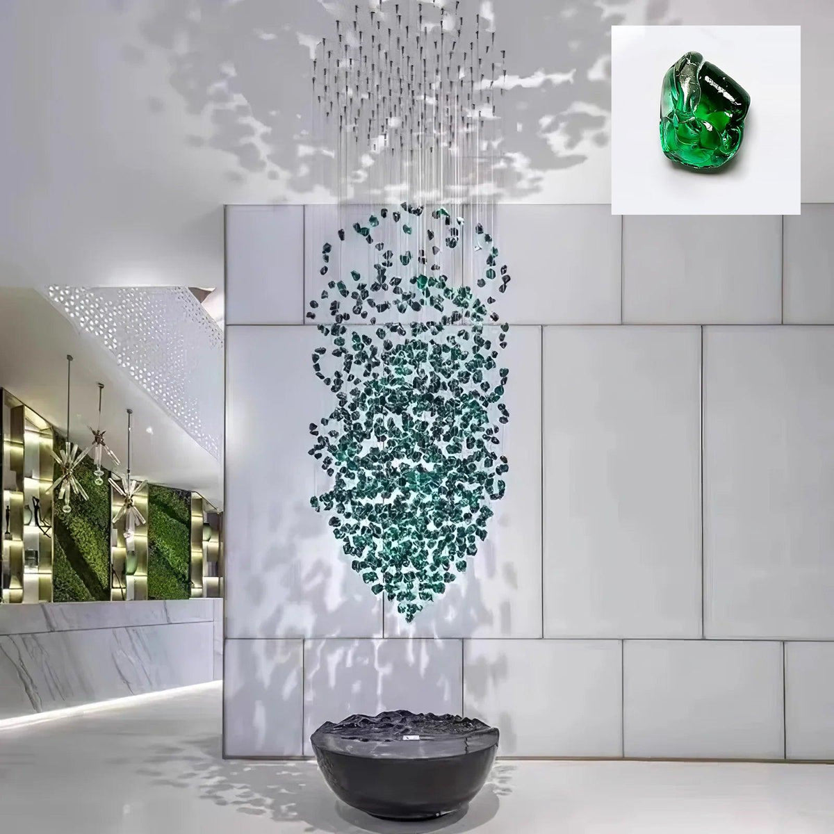 Qerise Glass Chandelier-Moonnatur