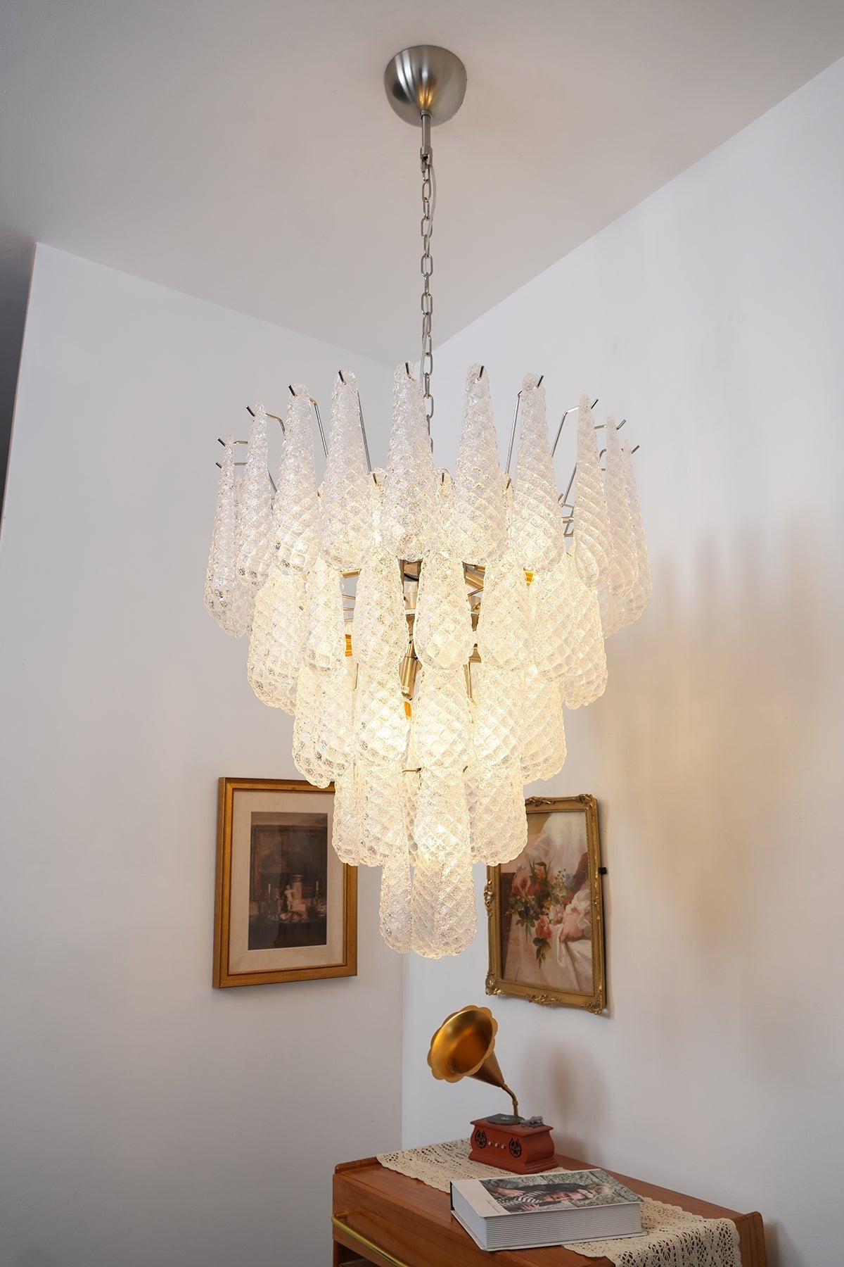 Woldenholm Glass Chandelier-Moonnatur