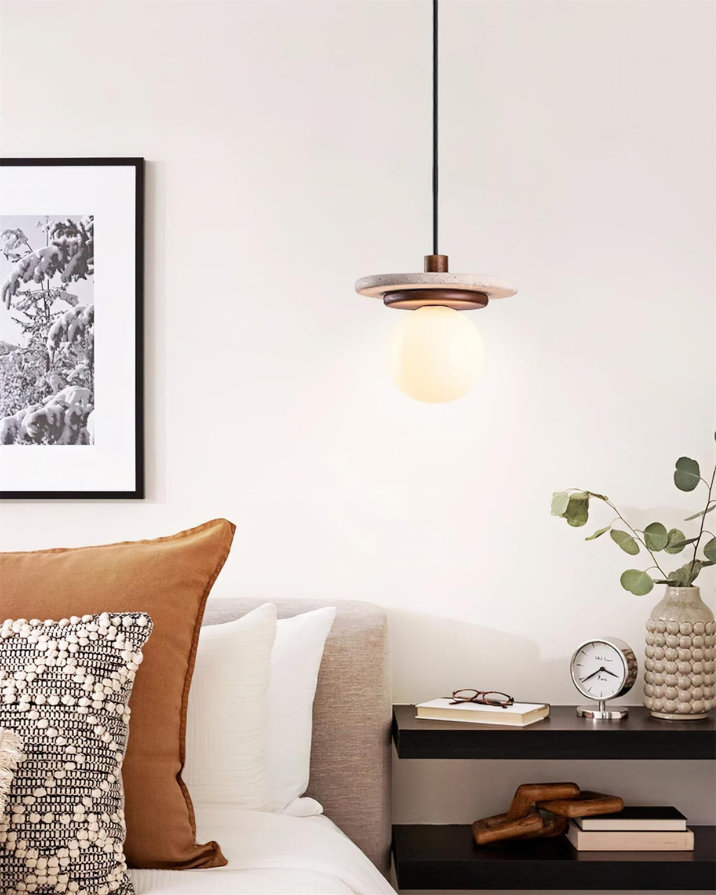 Fenrenvale Travertine Pendant Light-Moonnatur