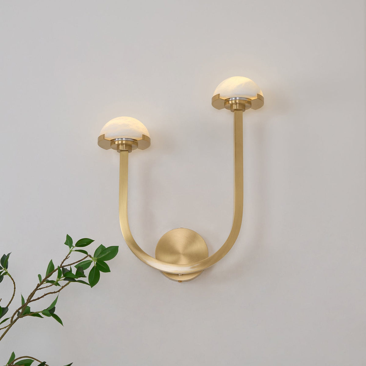 Yuvella Alabaster Wall Light-Moonnatur
