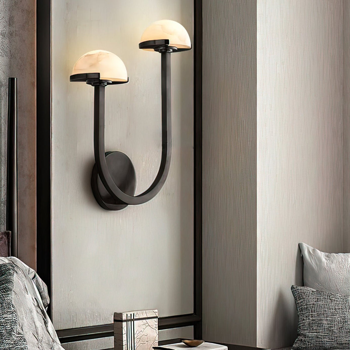 Yuvella Alabaster Wall Light-Moonnatur
