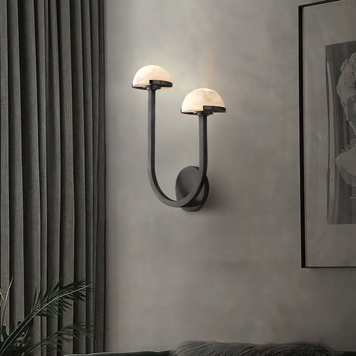 Yuvella Alabaster Wall Light-Moonnatur