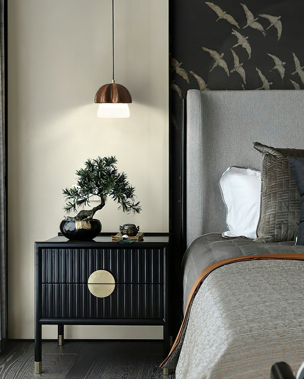 Merleneth Wood Pendant Light-Moonnatur