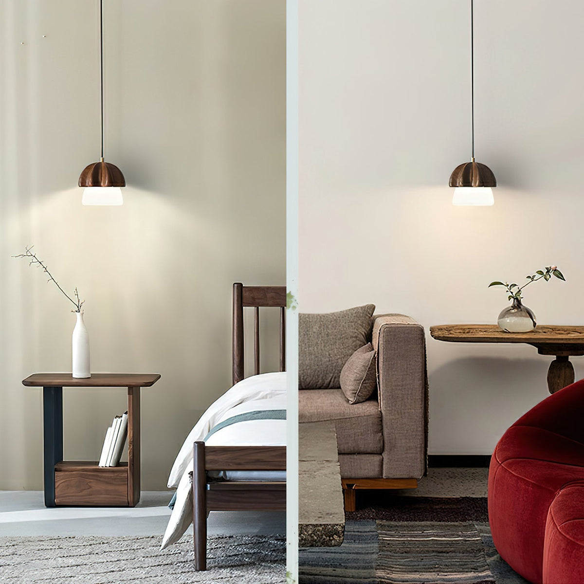 Merleneth Wood Pendant Light-Moonnatur