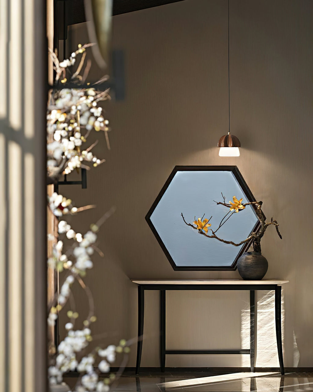Merleneth Wood Pendant Light-Moonnatur