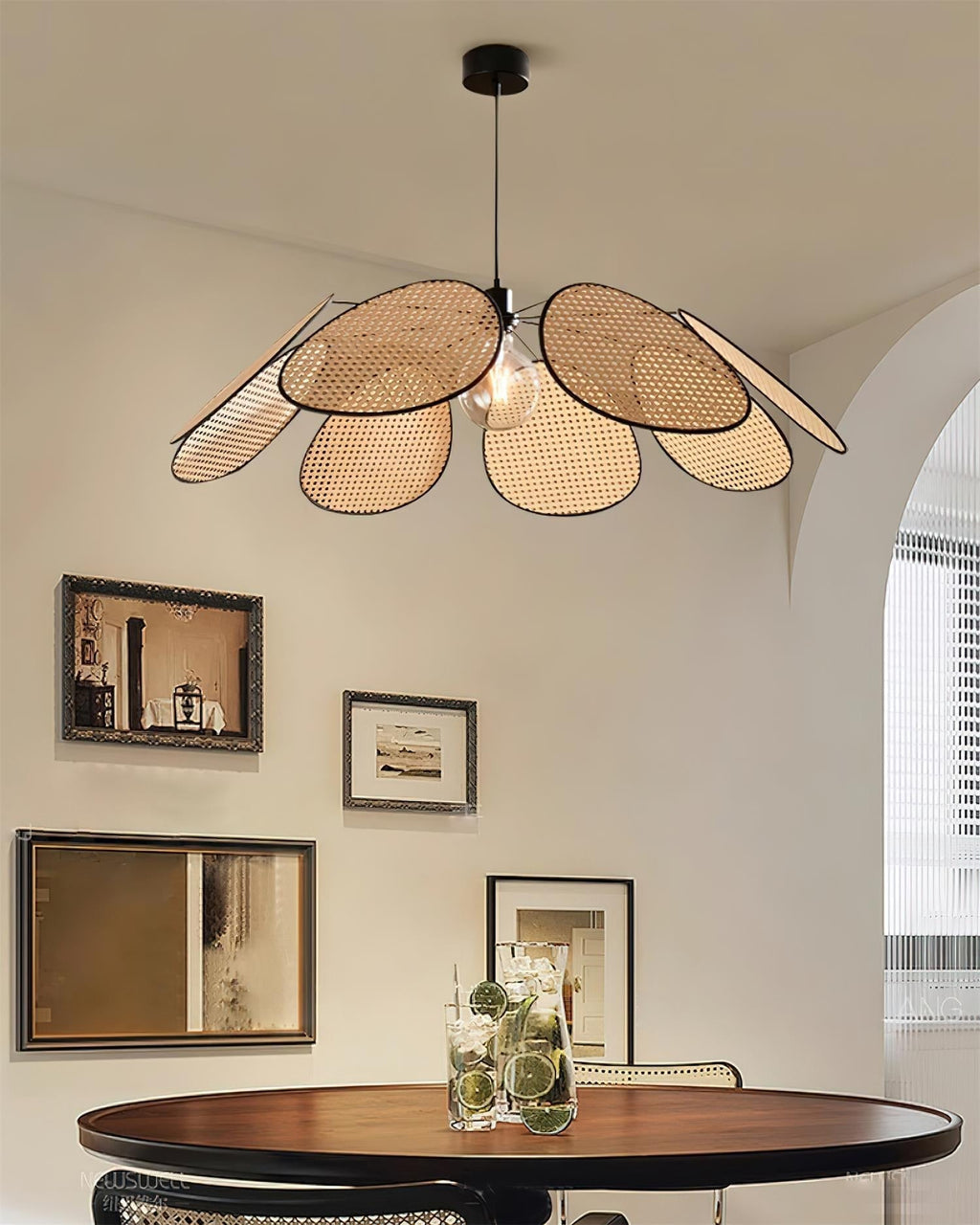 Dunselenelle Rattan Chandelier-Moonnatur