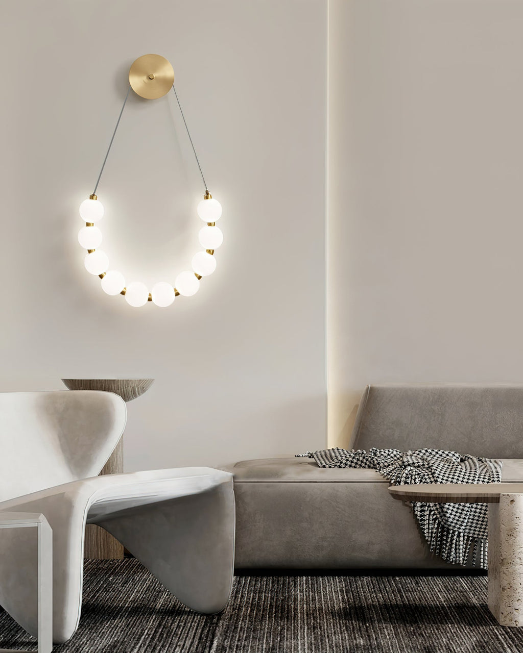 Farenora Brass Wall Light-Moonnatur