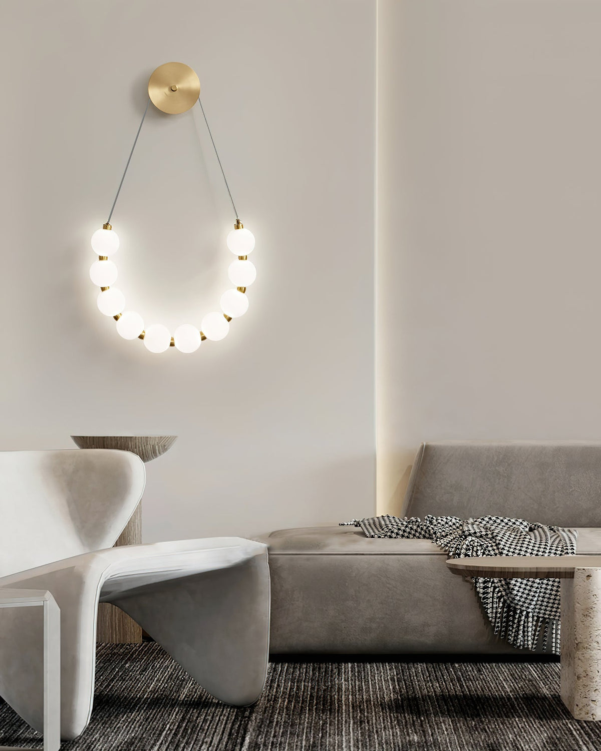 Farenora Brass Wall Light-Moonnatur