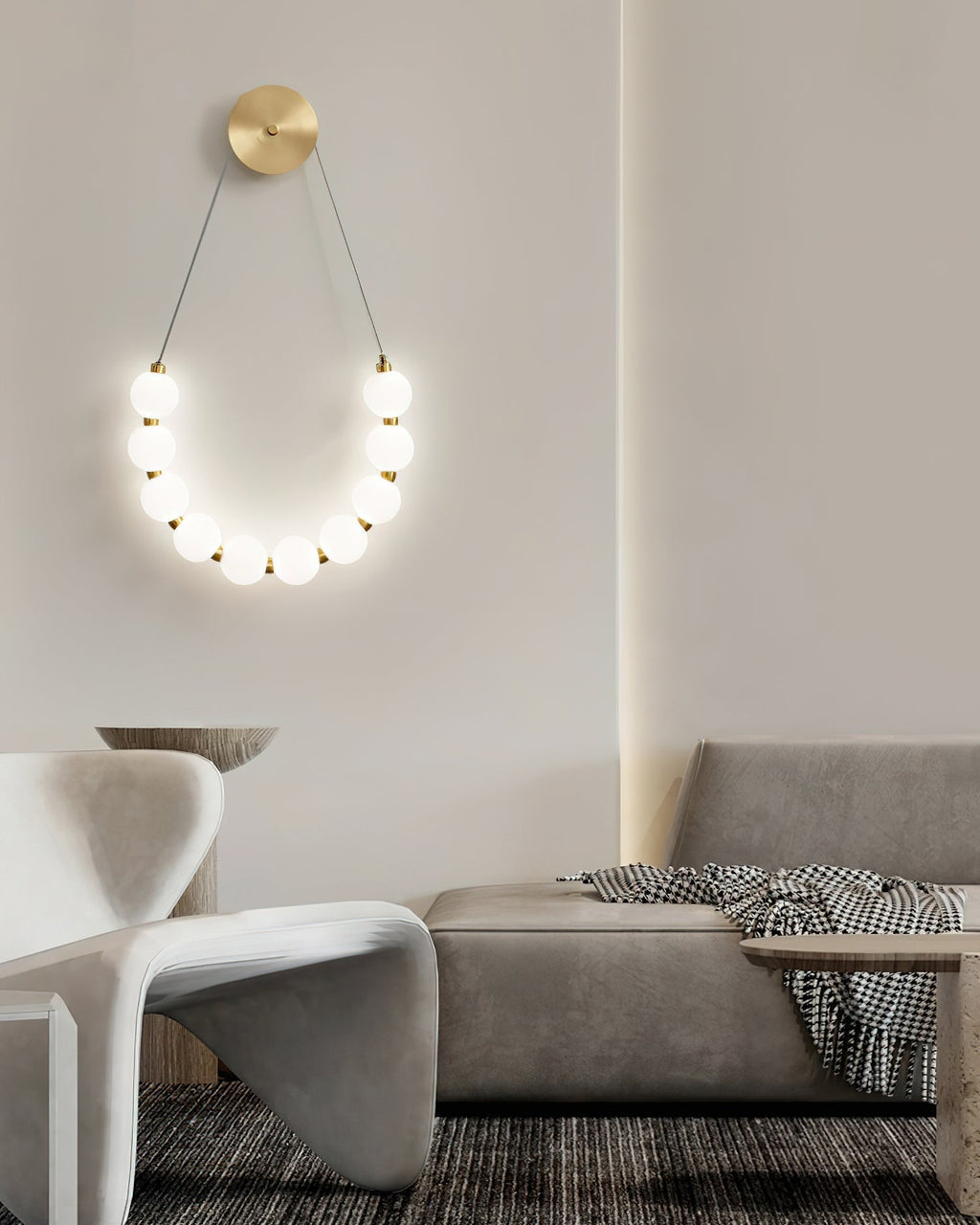 Farenora Brass Wall Light-Moonnatur