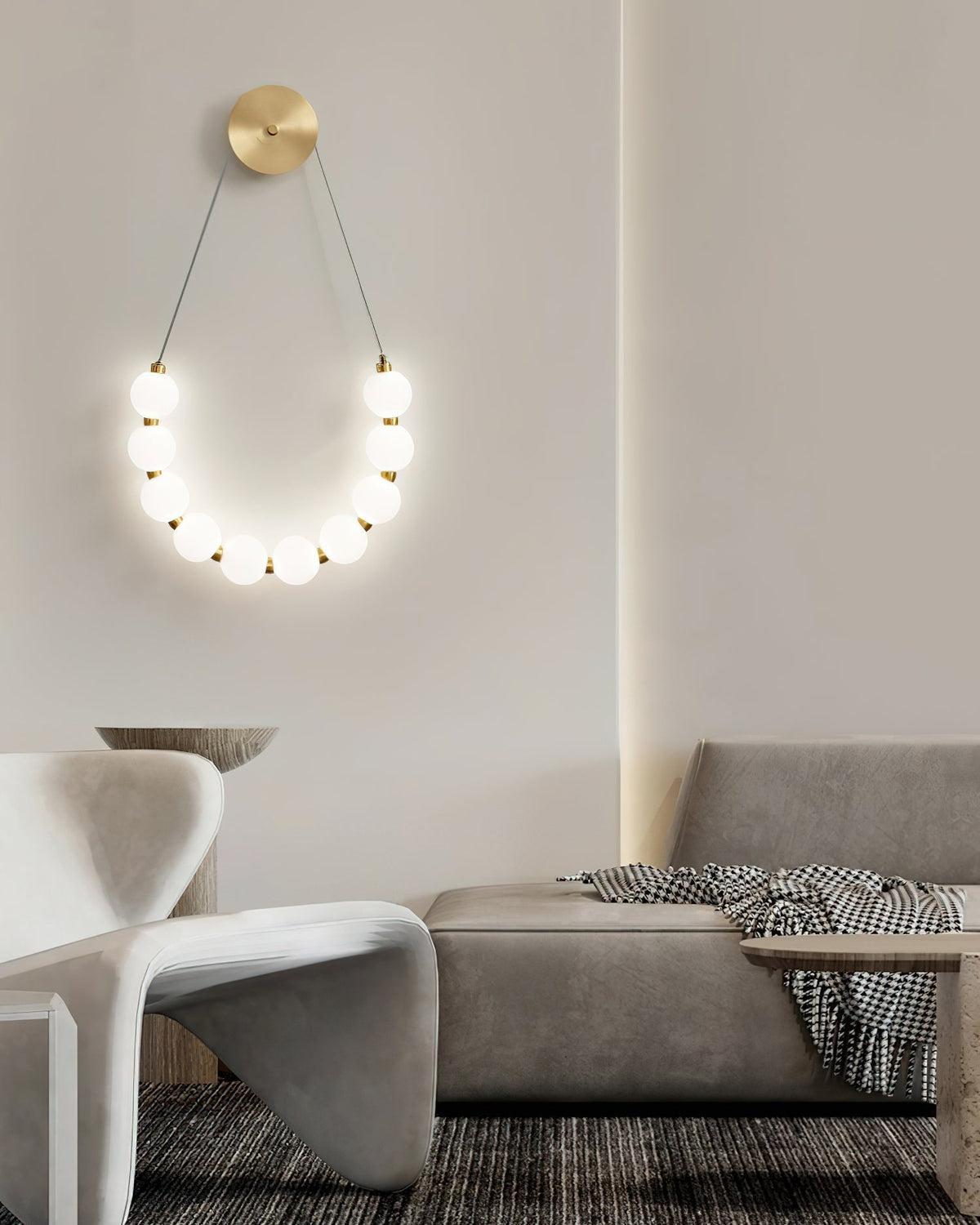 Farenora Brass Wall Light-Moonnatur