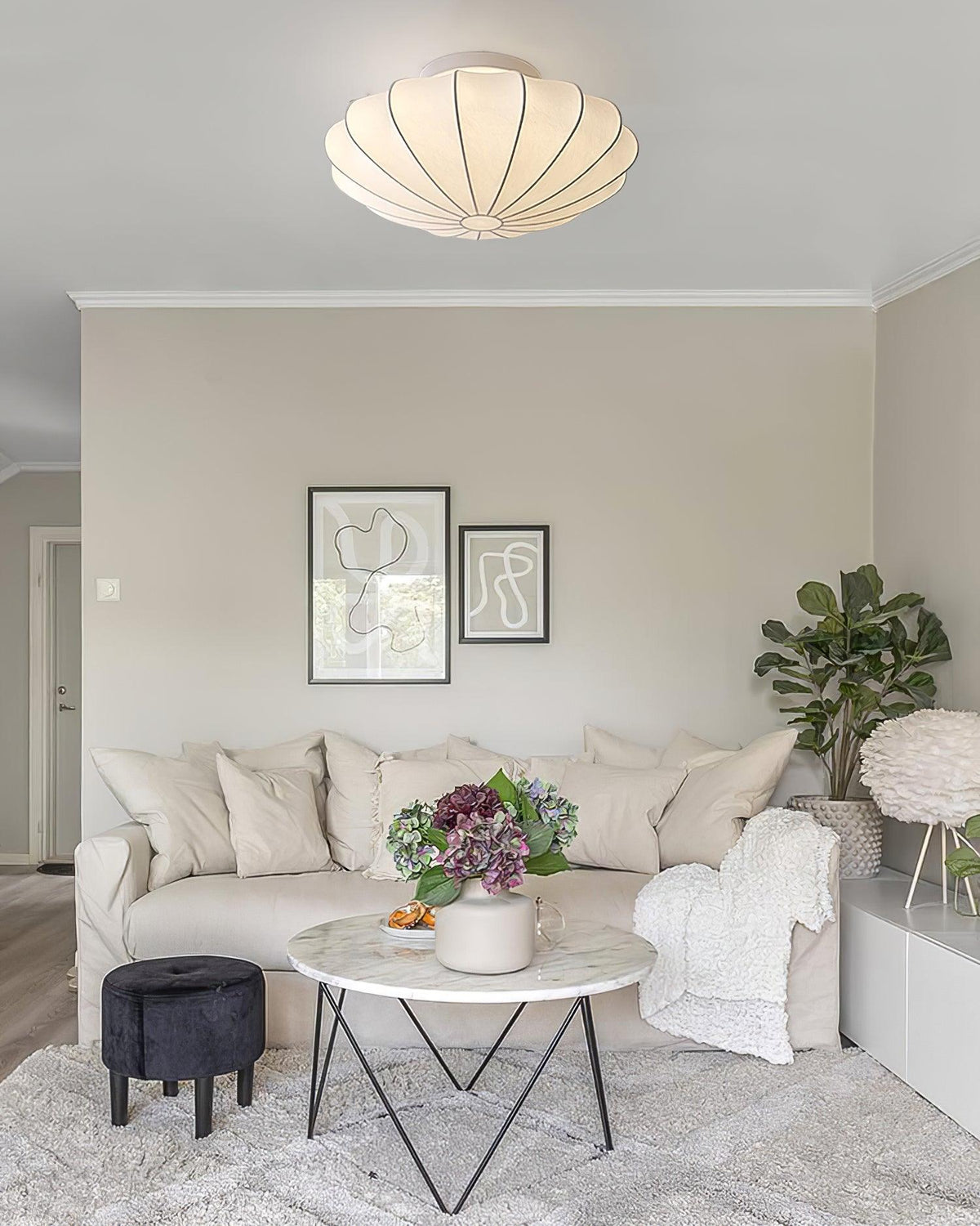 Jelavine Silk Ceiling Light-Moonnatur