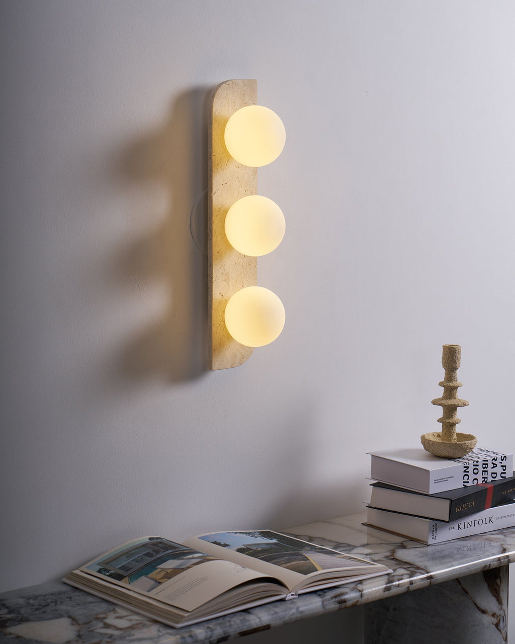 Marvenenna Travertine Wall Light-Moonnatur