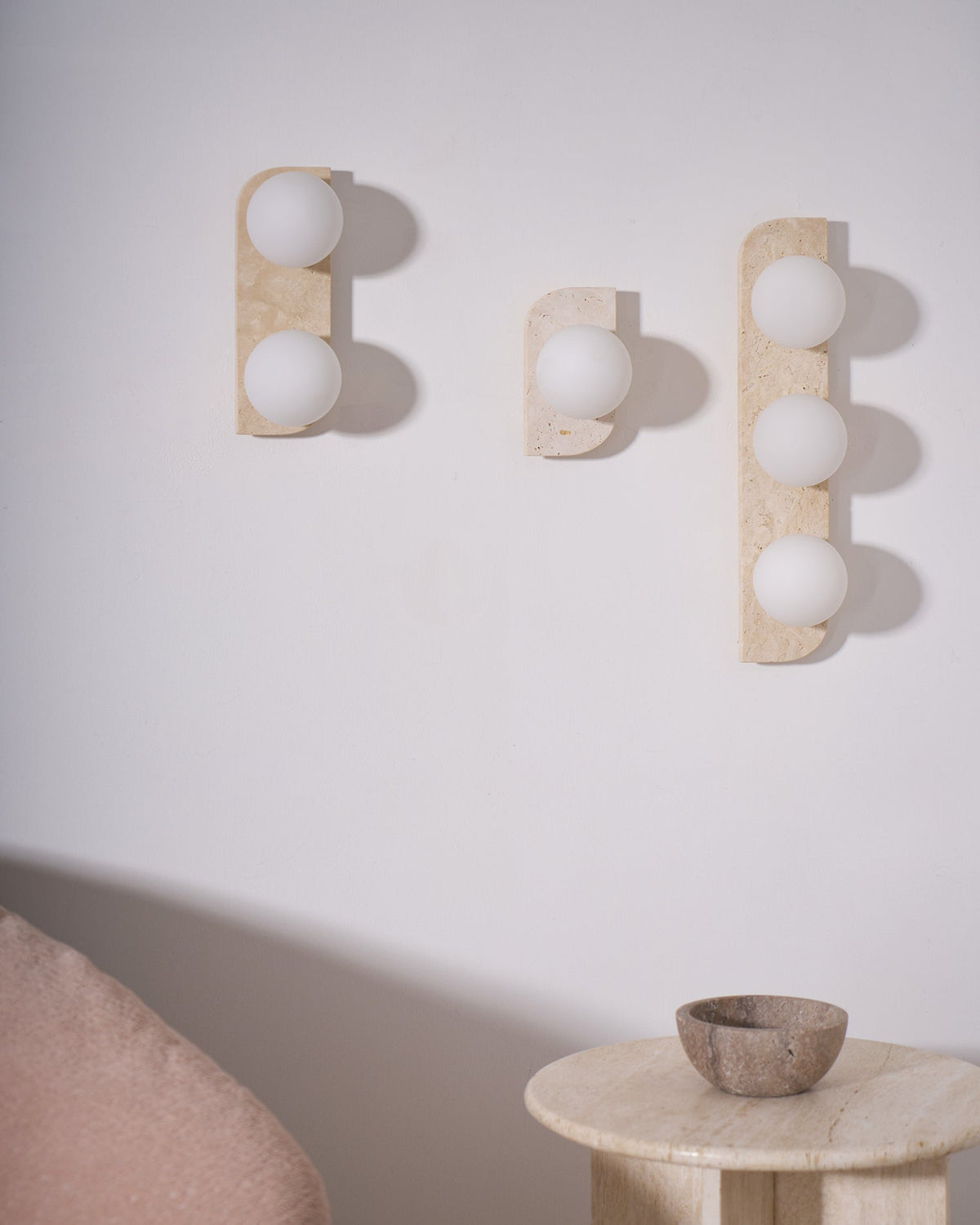Marvenenna Travertine Wall Light-Moonnatur