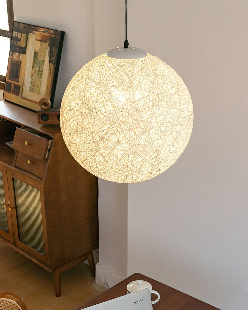 Loweneth Rattan Pendant Light-Moonnatur