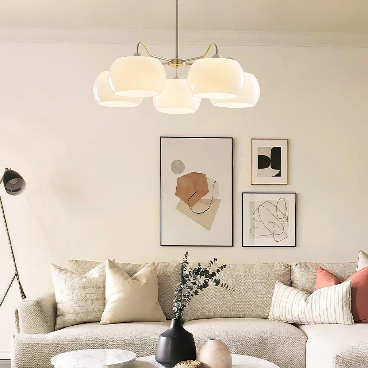 Perenune Glass Chandelier-Moonnatur