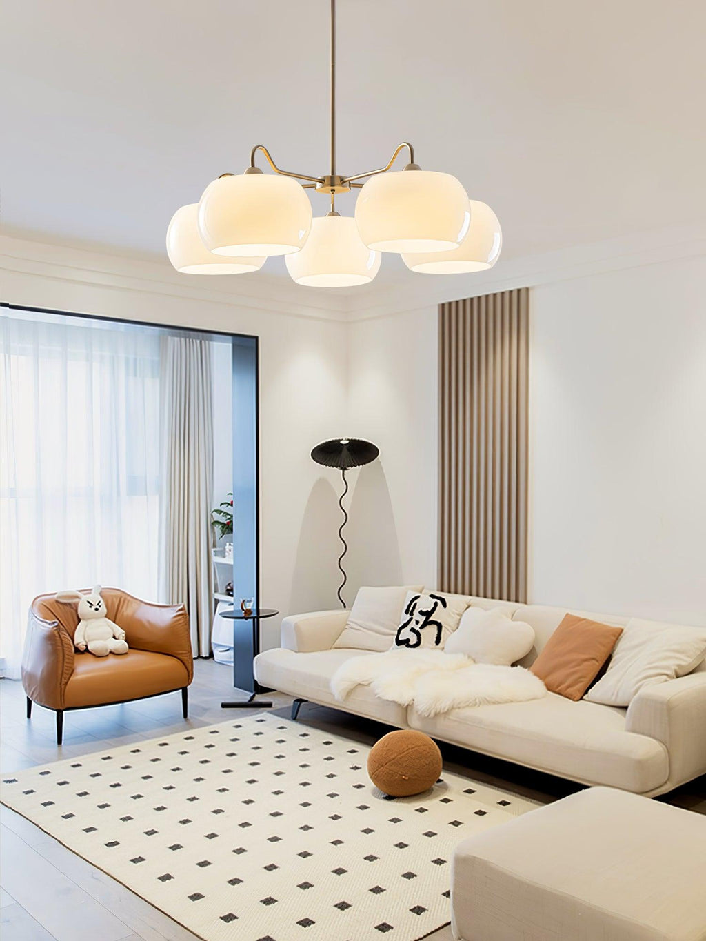 Perenune Glass Chandelier-Moonnatur