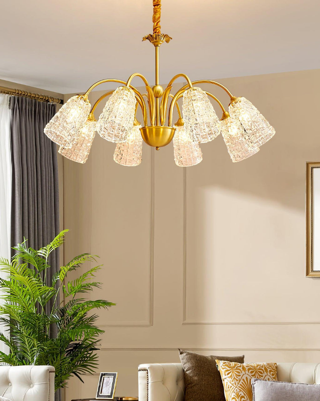 Elarith Glass Chandelier-Moonnatur