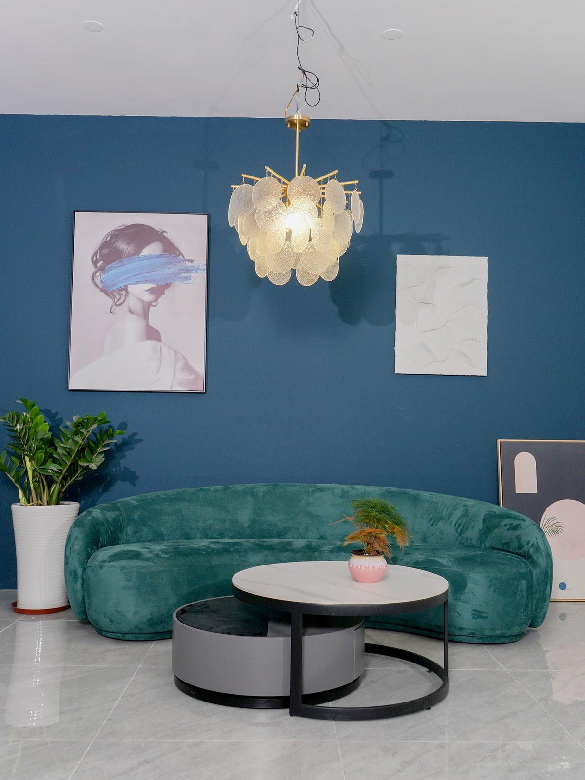 Briavelle Glass Chandelier-Moonnatur