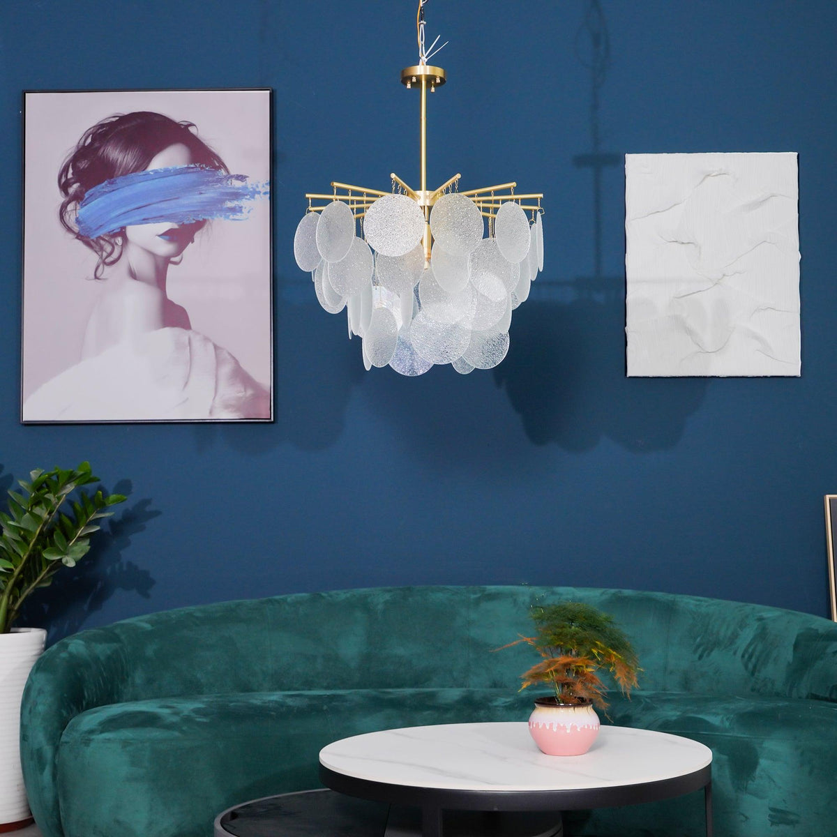 Briavelle Glass Chandelier-Moonnatur