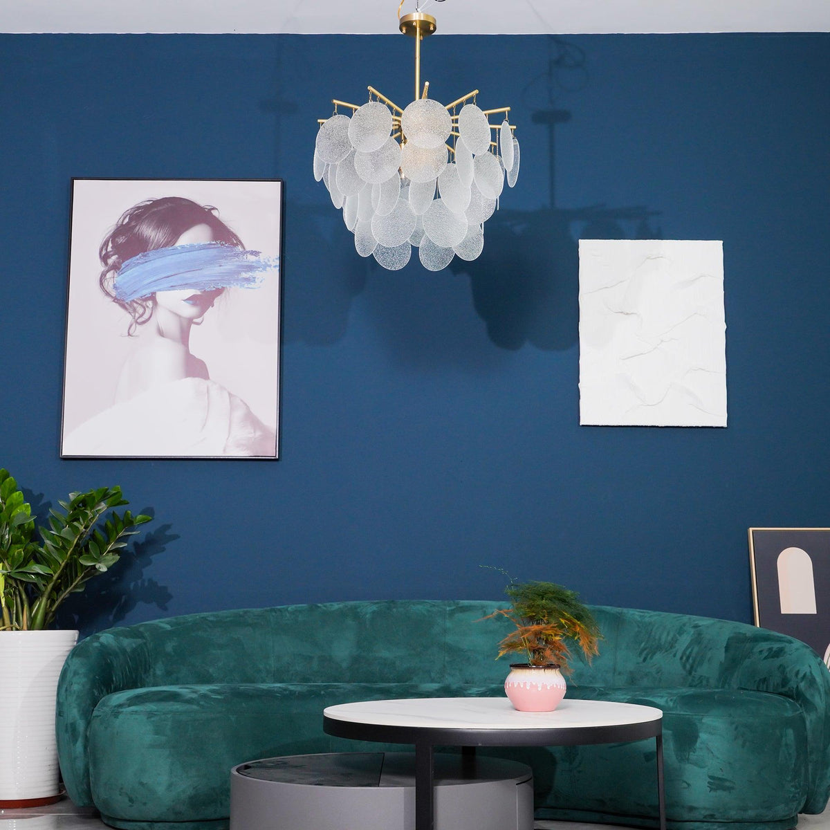 Briavelle Glass Chandelier-Moonnatur