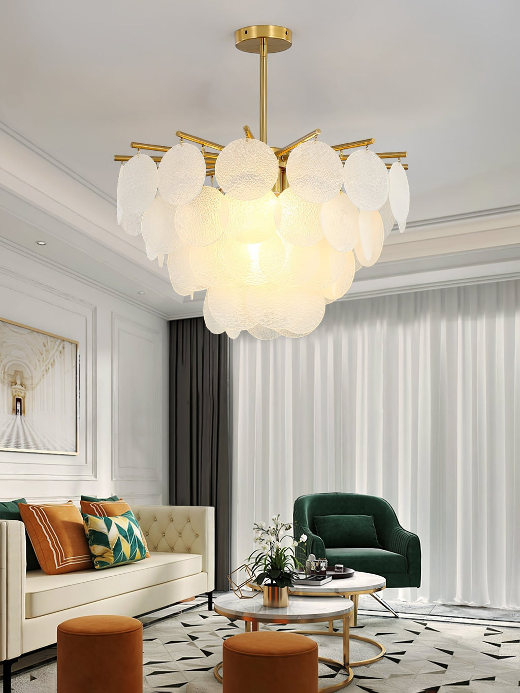 Briavelle Glass Chandelier-Moonnatur