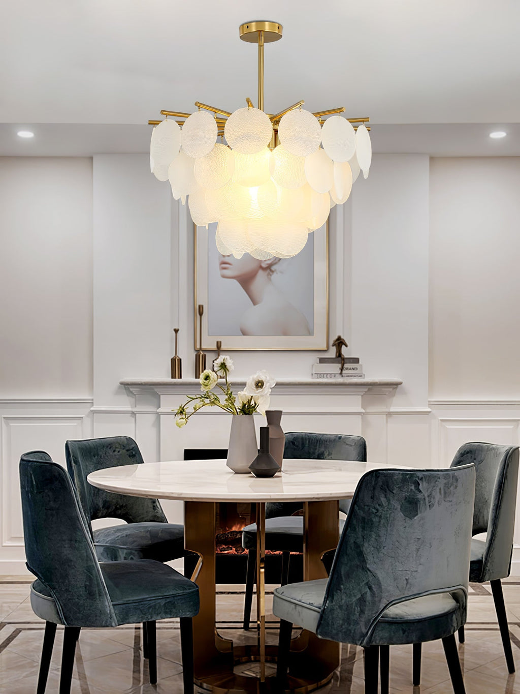 Briavelle Glass Chandelier-Moonnatur