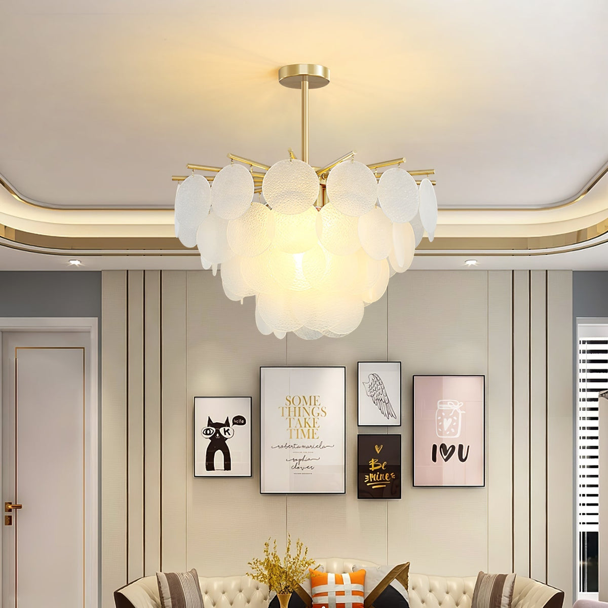 Briavelle Glass Chandelier-Moonnatur