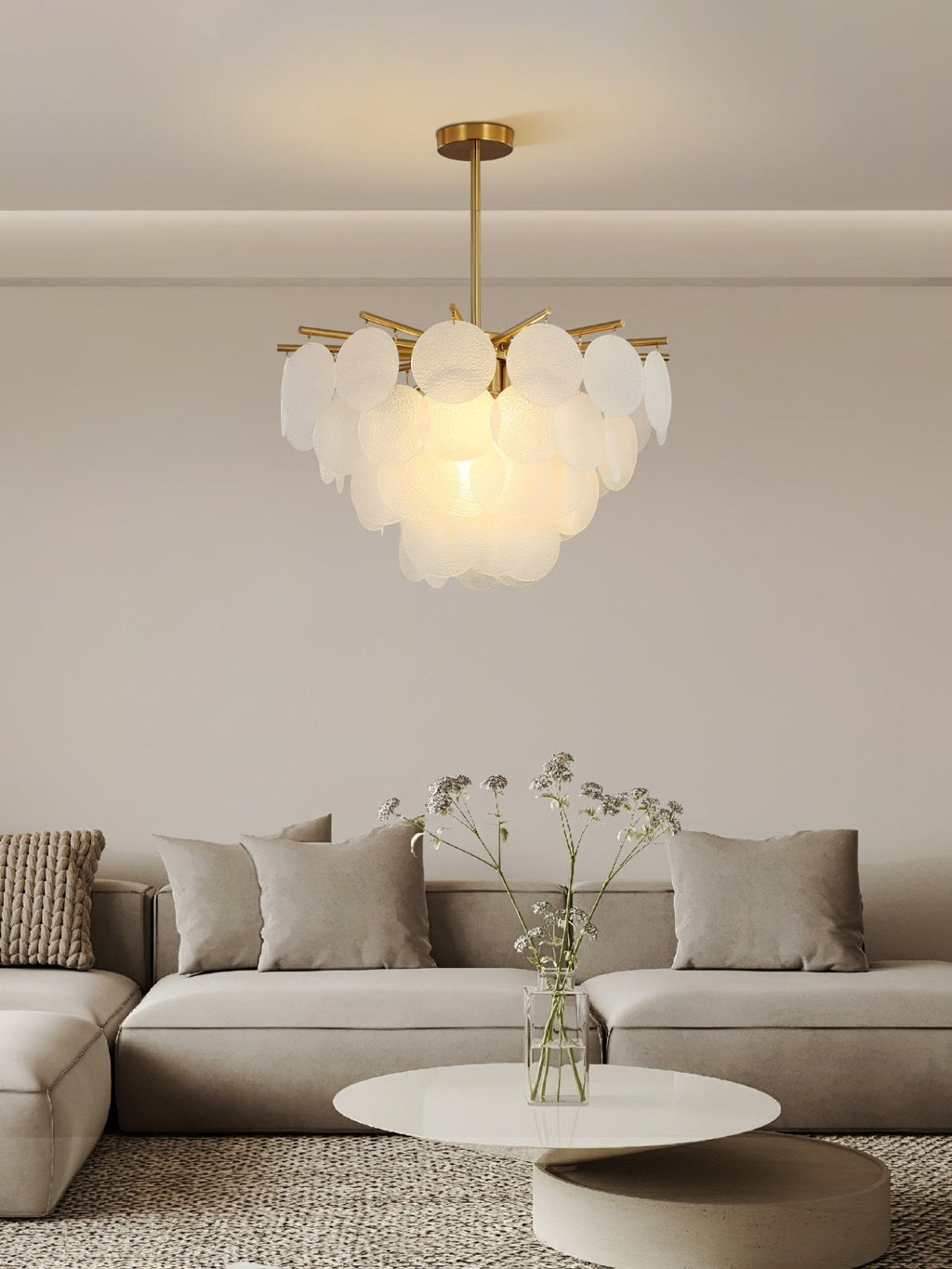 Briavelle Glass Chandelier-Moonnatur