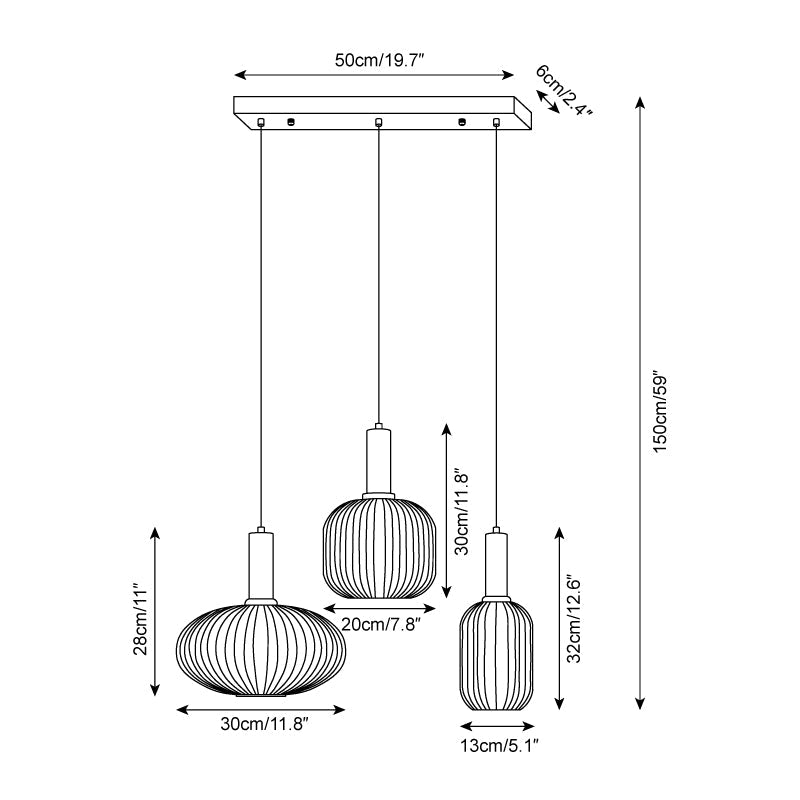 Meldenaria Glass Pendant Light-Moonnatur