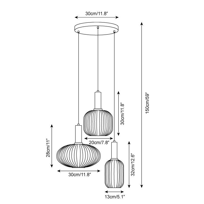 Meldenaria Glass Pendant Light-Moonnatur
