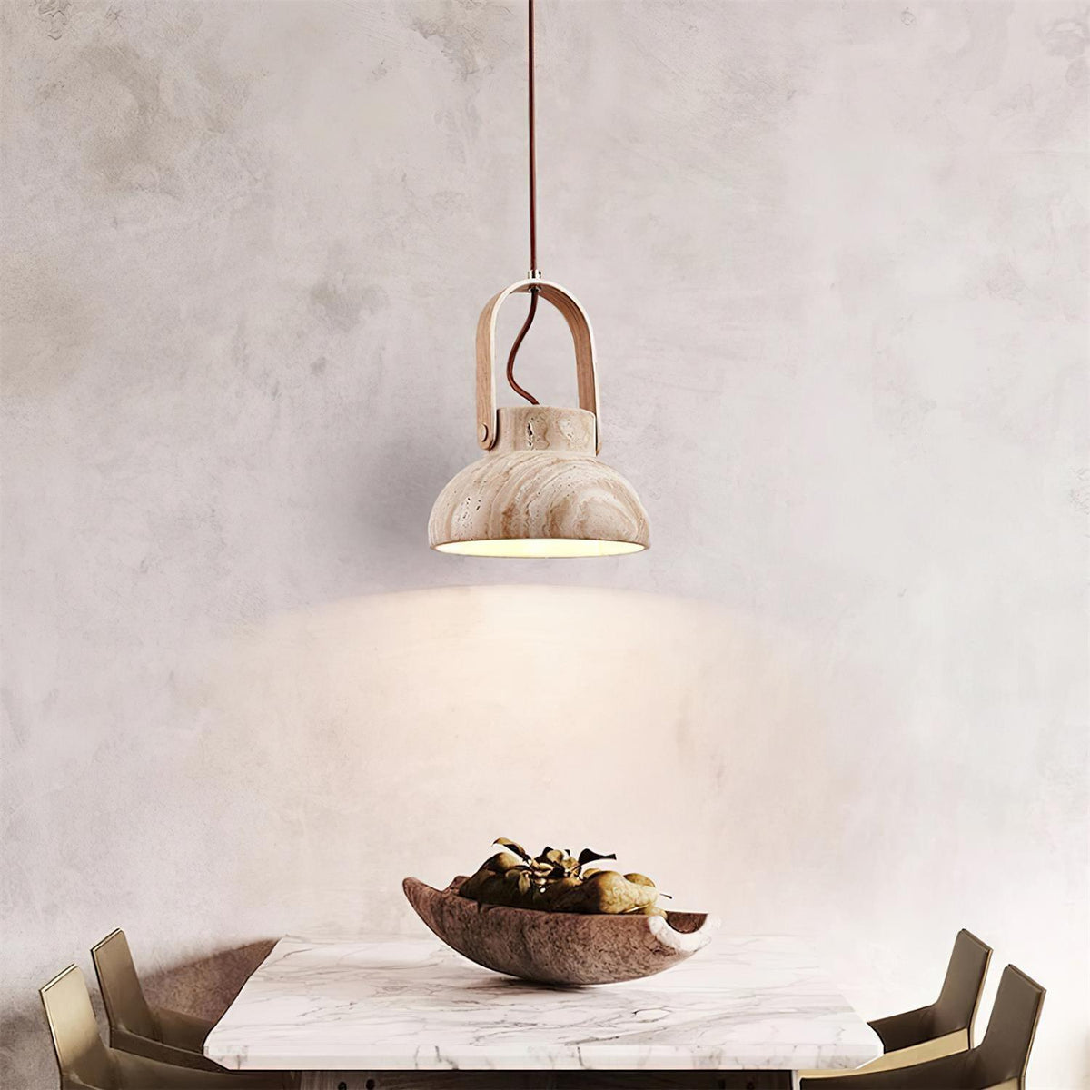 Langrenhill Travertine Pendant Light-Moonnatur