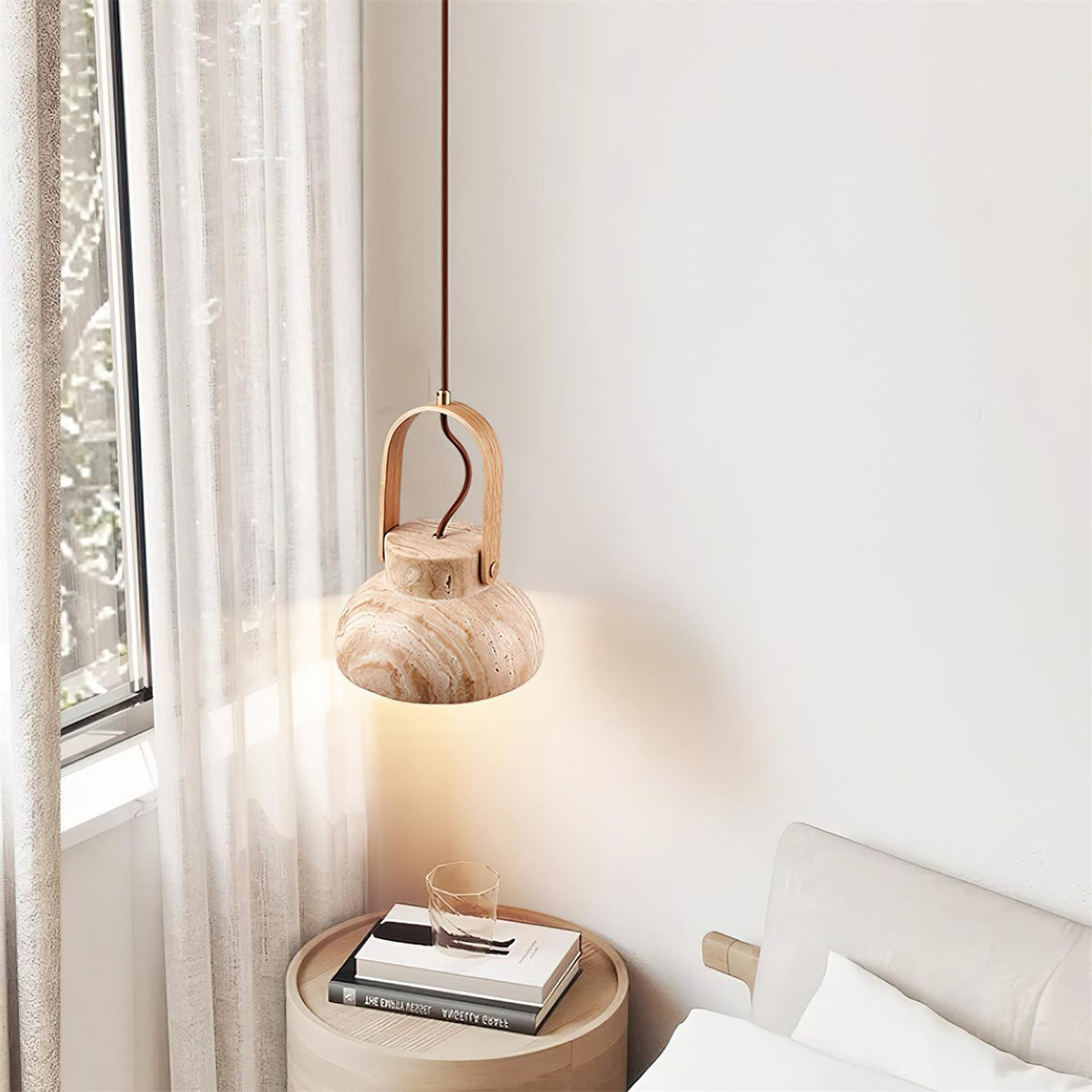 Langrenhill Travertine Pendant Light-Moonnatur