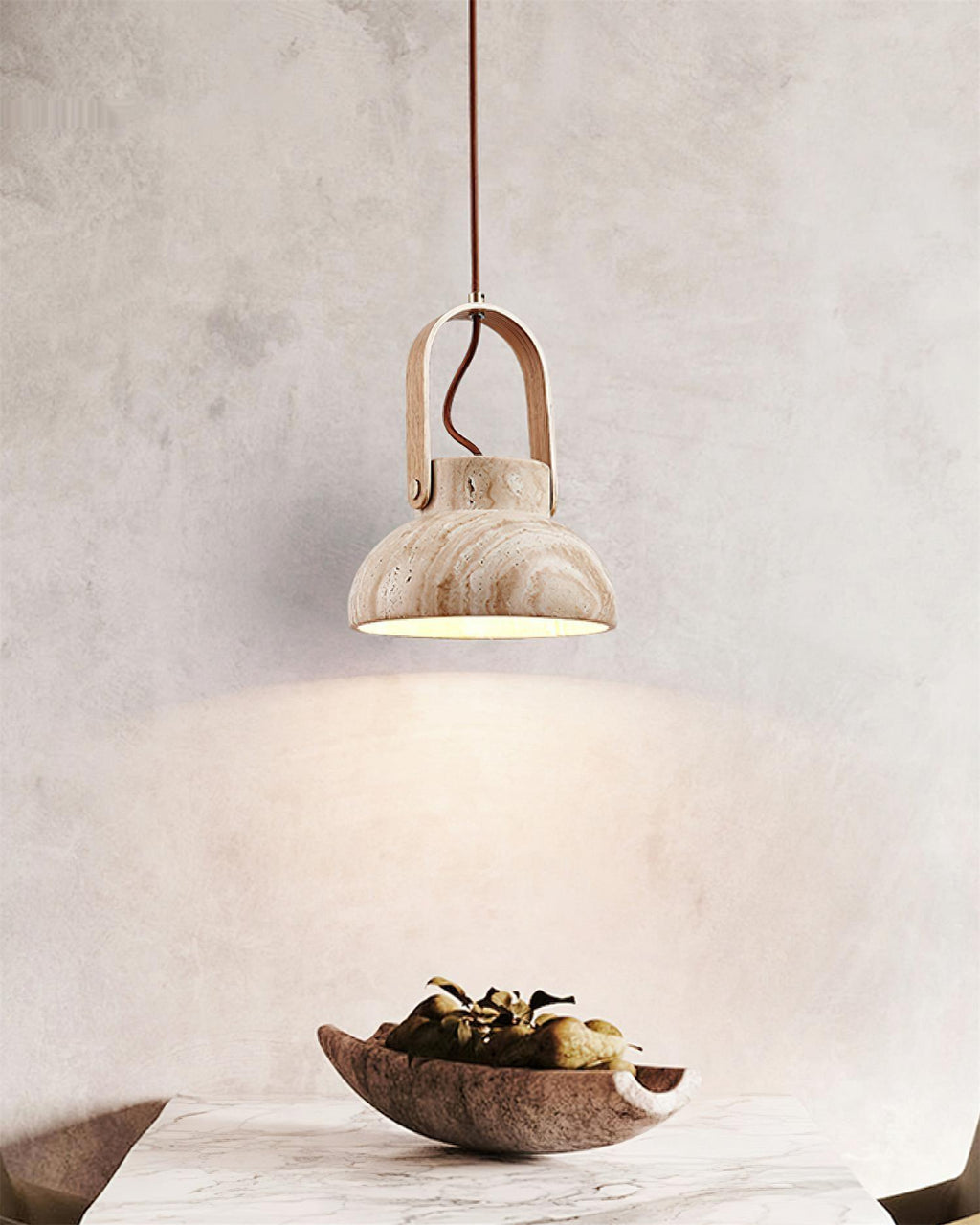 Langrenhill Travertine Pendant Light-Moonnatur
