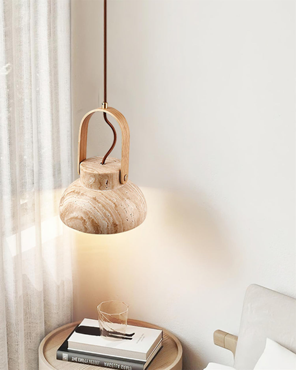 Langrenhill Travertine Pendant Light-Moonnatur