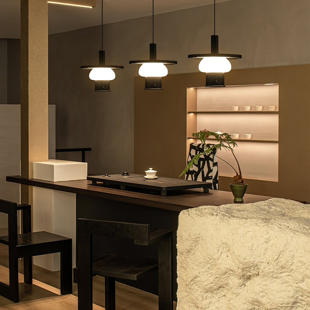 Vionelle Wood Pendant Light-Moonnatur
