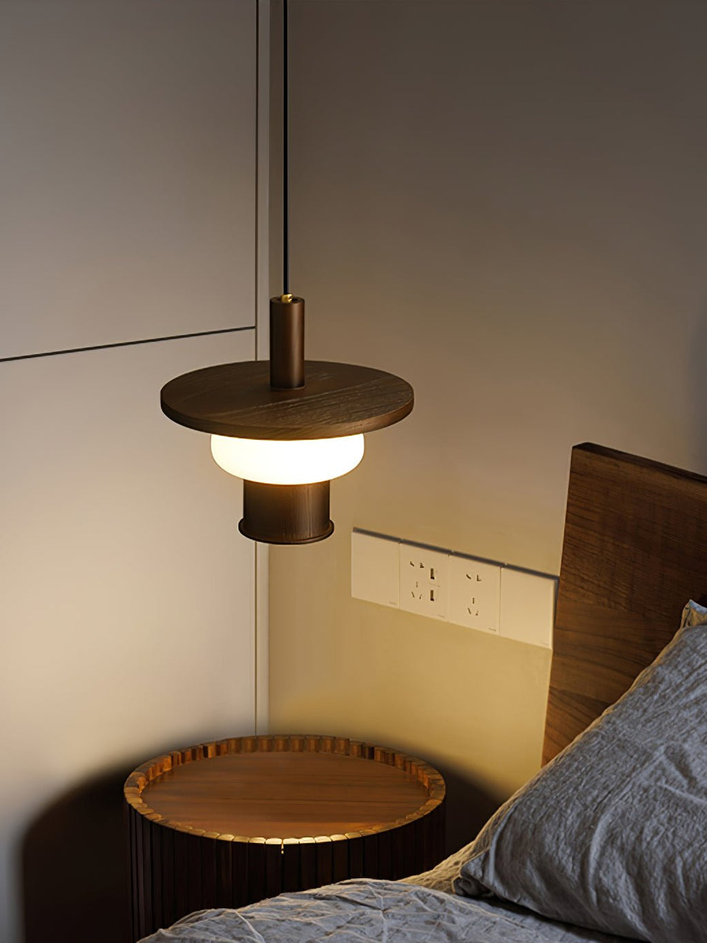 Vionelle Wood Pendant Light-Moonnatur