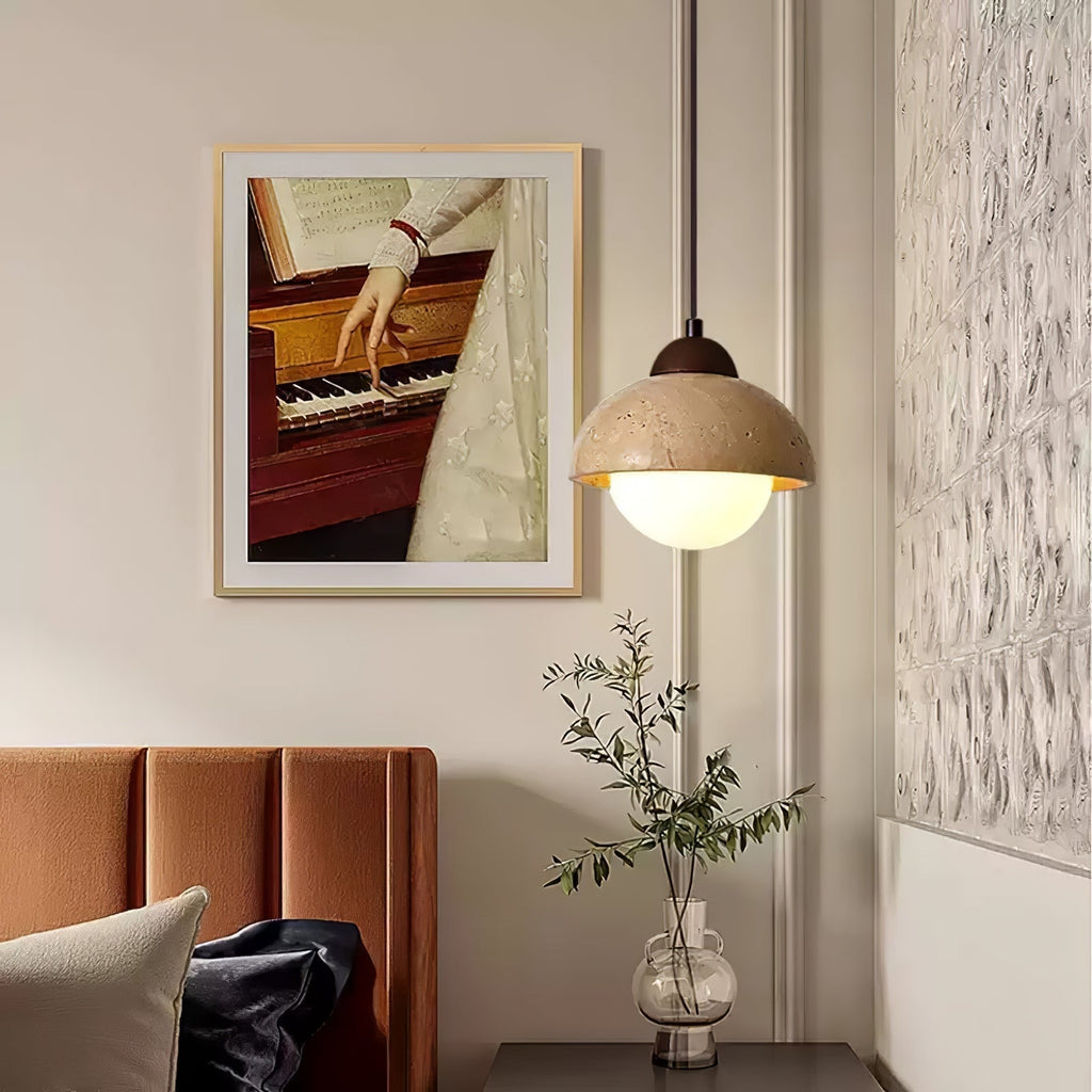 Fendelora Travertine Pendant Light-Moonnatur