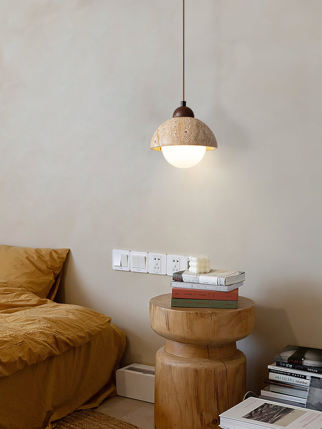 Fendelora Travertine Pendant Light-Moonnatur