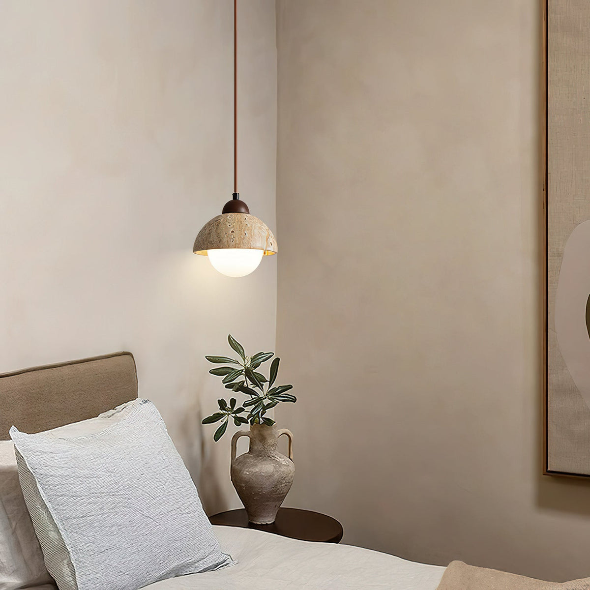 Fendelora Travertine Pendant Light-Moonnatur