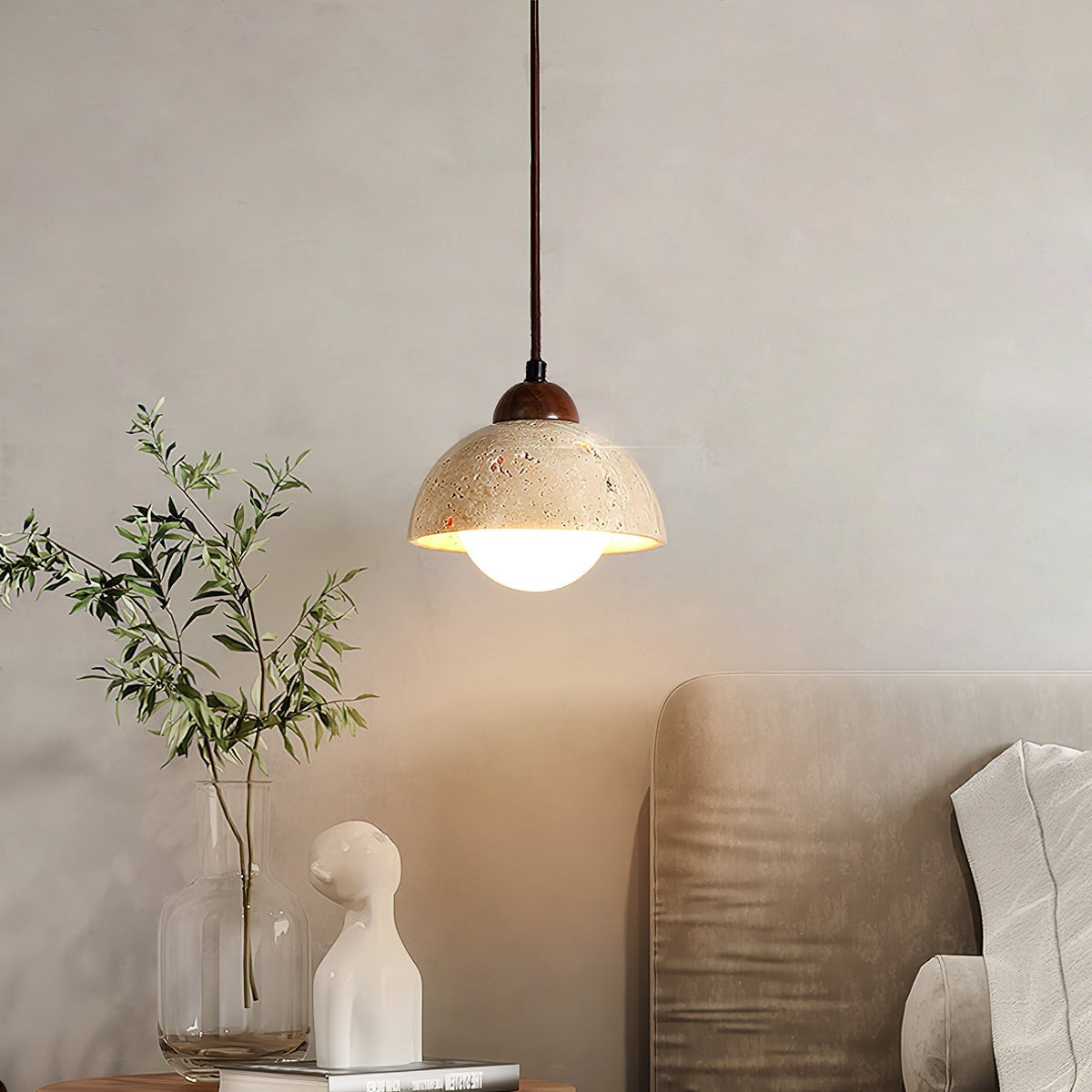 Fendelora Travertine Pendant Light-Moonnatur