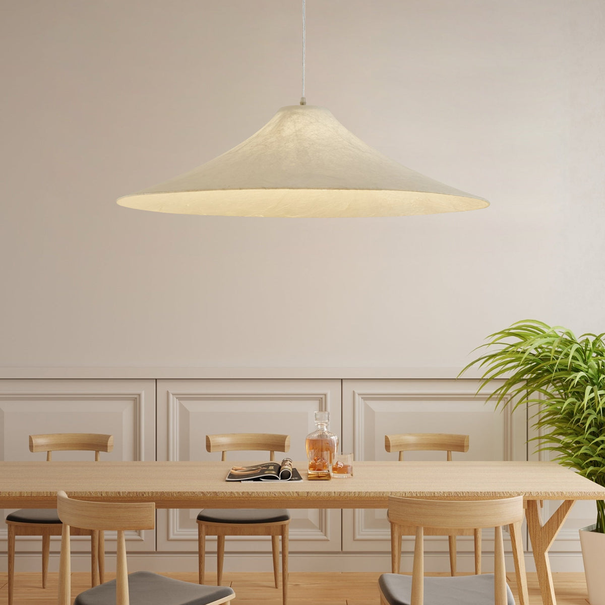 Lyrenaria Mulberry Silk Pendant Light-Moonnatur