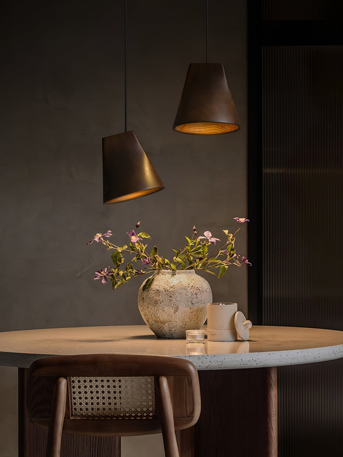 Farnelonna Wood Pendant Light-Moonnatur