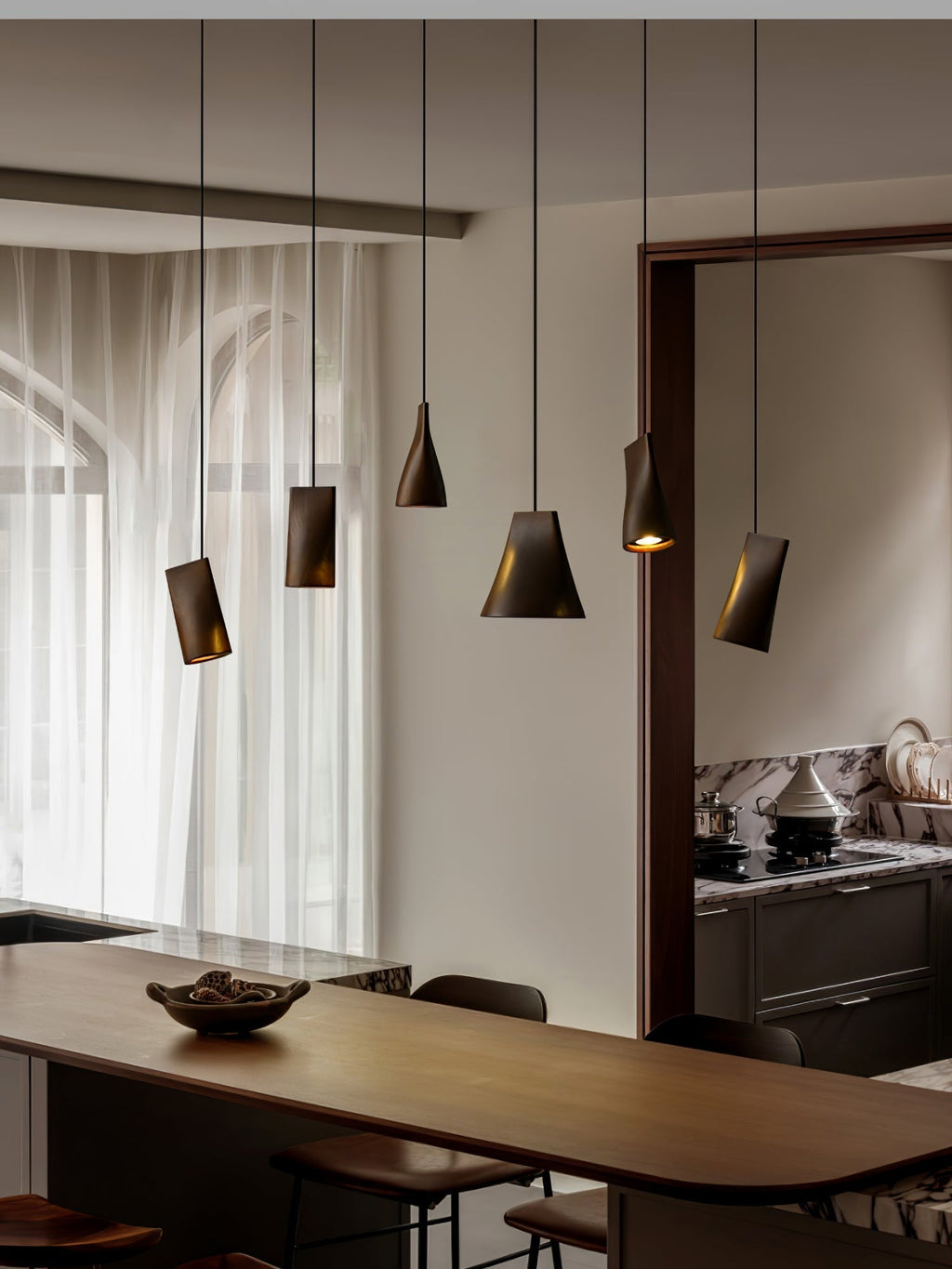 Farnelonna Wood Pendant Light-Moonnatur