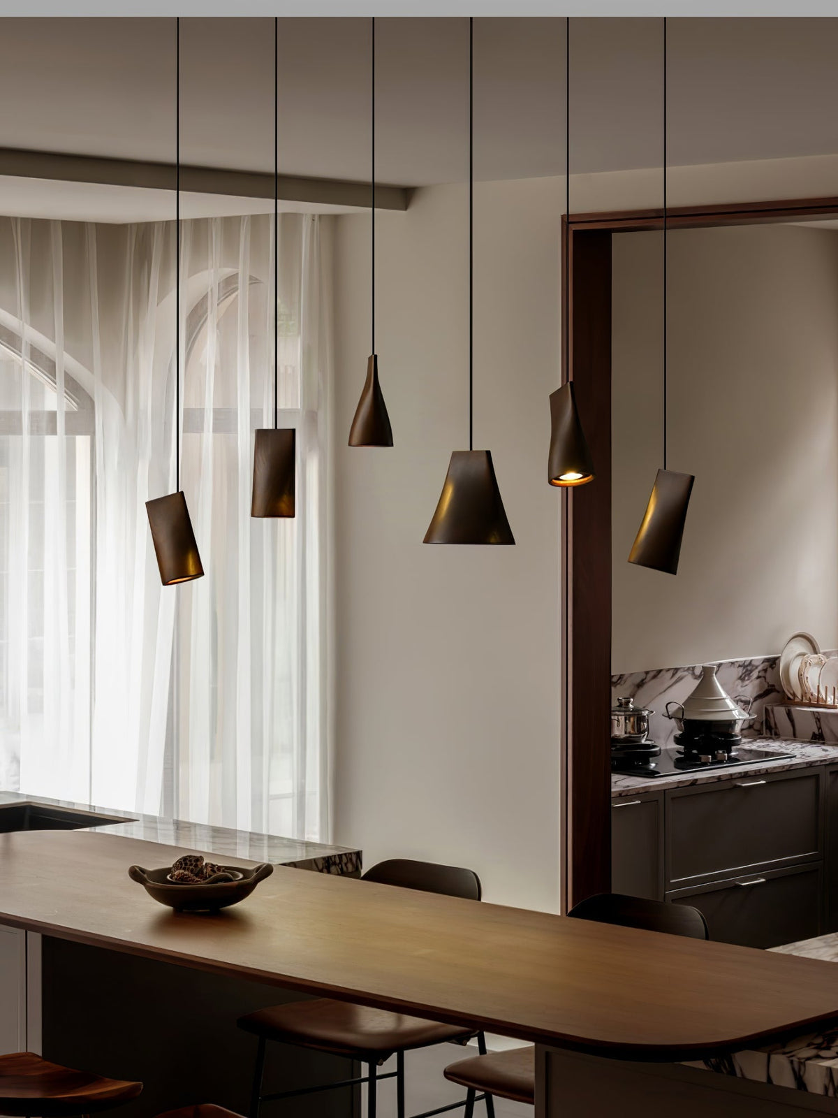 Farnelonna Wood Pendant Light-Moonnatur