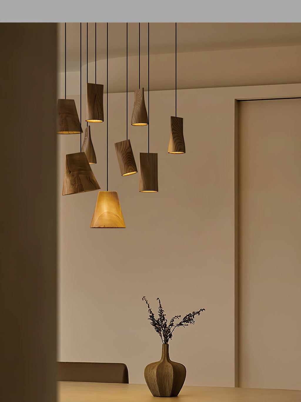 Farnelonna Wood Pendant Light-Moonnatur