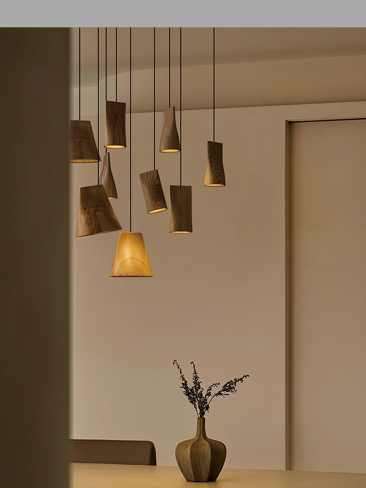 Farnelonna Wood Pendant Light-Moonnatur