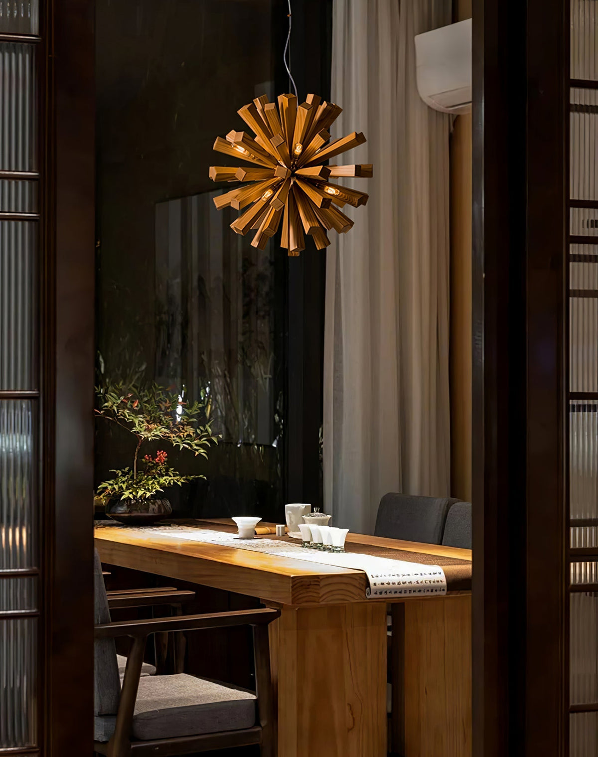 Galenis Wood Chandelier-Moonnatur
