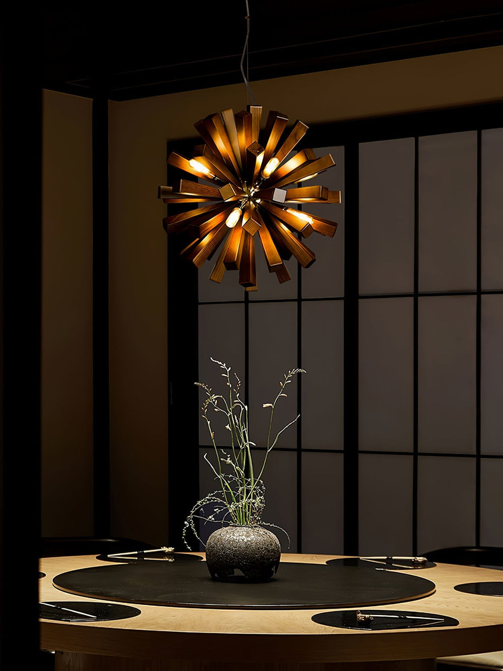 Galenis Wood Chandelier-Moonnatur